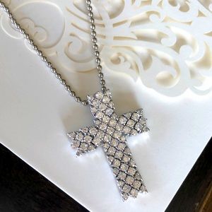 RJM Sterling crystal cross necklace